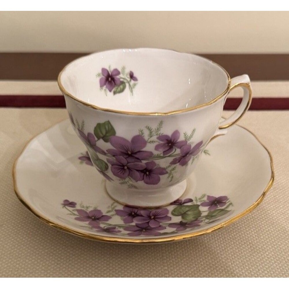 VTG Royal Vale Bone China Teacup and Saucer #8141 Ridgeway Potteries England